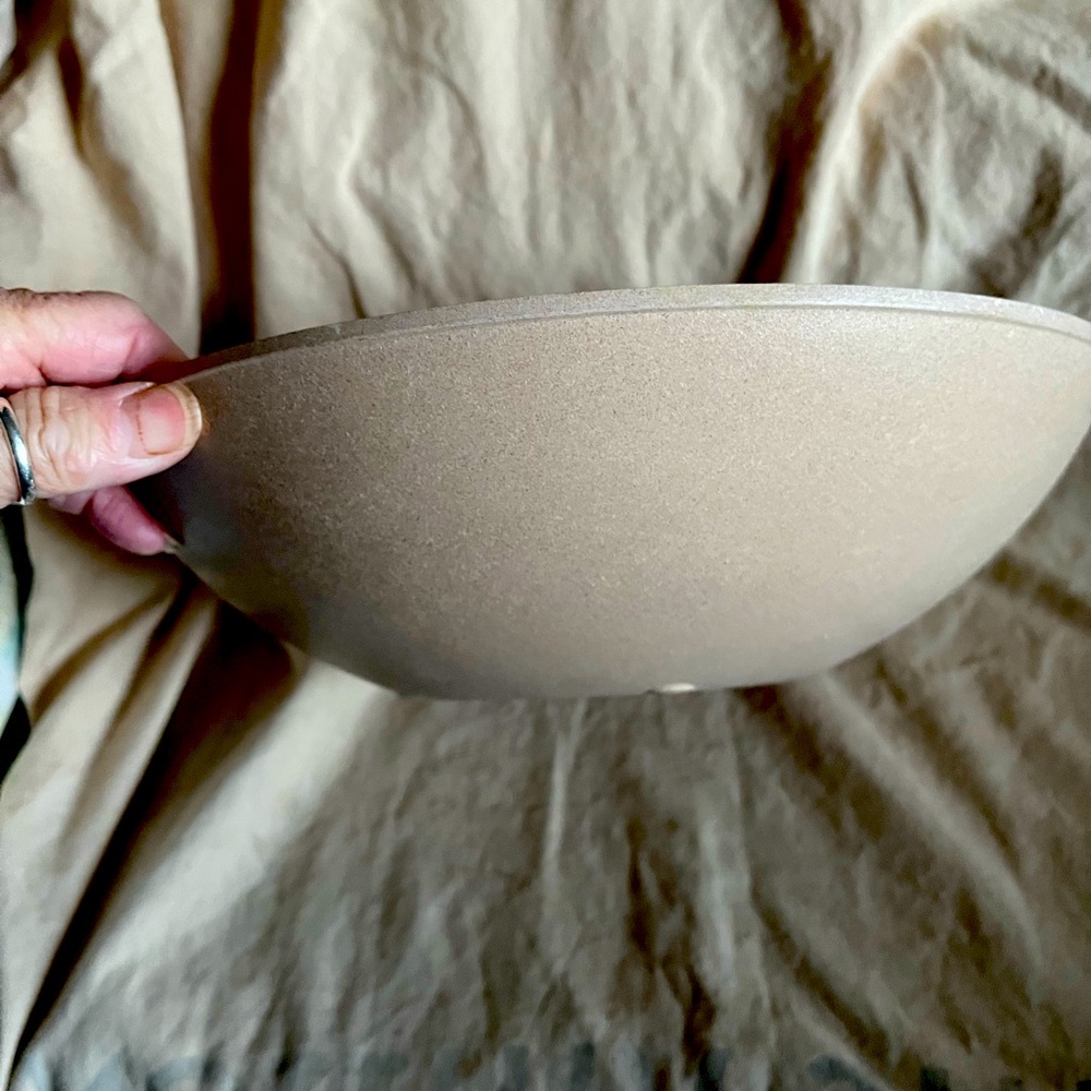 MCM Flintwood bowl from Pasadena CA. Vintage. beige. 11” wide.